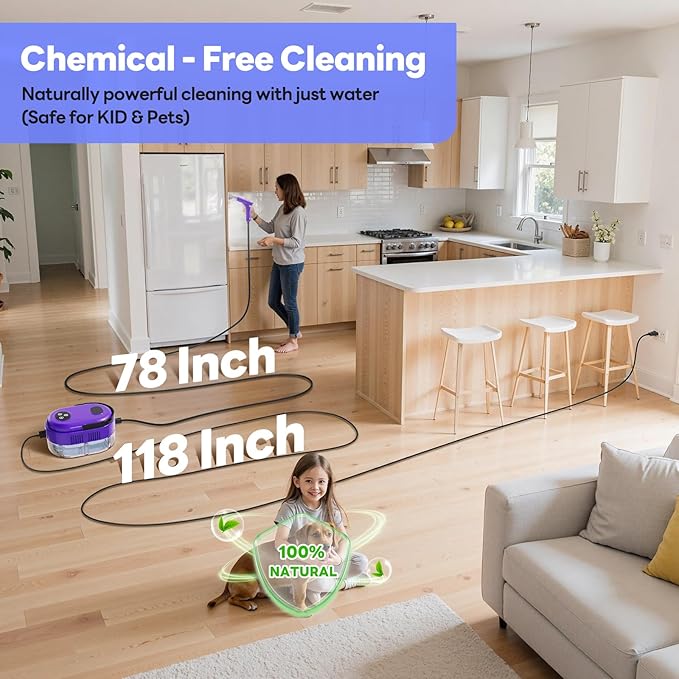 Handheld Steam Cleaner 10s Fast Handheld Heating Steamer for Cleaning 15-in-1 High Pressure Steam Cleaner for Home &amp Kitchen Grease Grout TileFloorCouch and Car