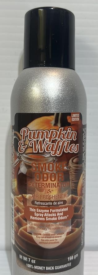 Smoke Odor Exterminator 198 gm/ 7 oz Large Spray Cinnamon Apple Set of Four Cans. Assortment (4) Includes Cinnamon Apple Pumpkin &amp Waffle Mulberry Spice and White Pumpkin.
