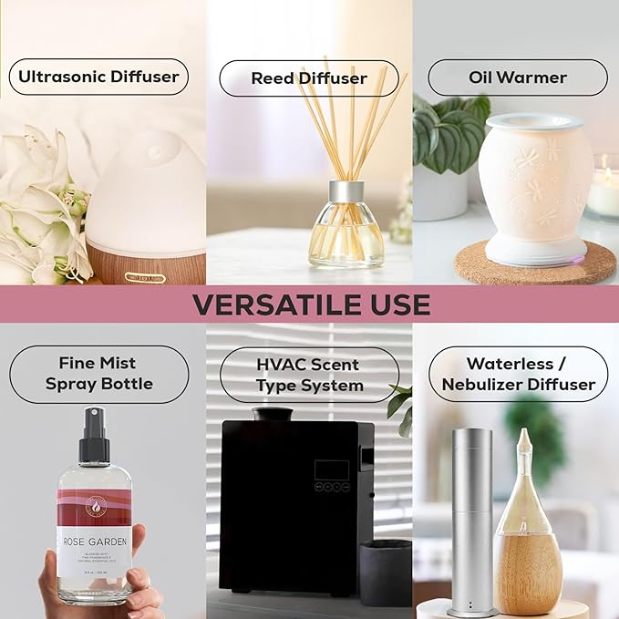Aroma Country Rose Garden Diffuser Oil - Luxury Essential Oils for Diffuser Refill &amp Air Freshener Room Spray - Long-Lasting &amp Natural Home Fragrance Scented Oil for Diffusers (8.5 Fl. oz)