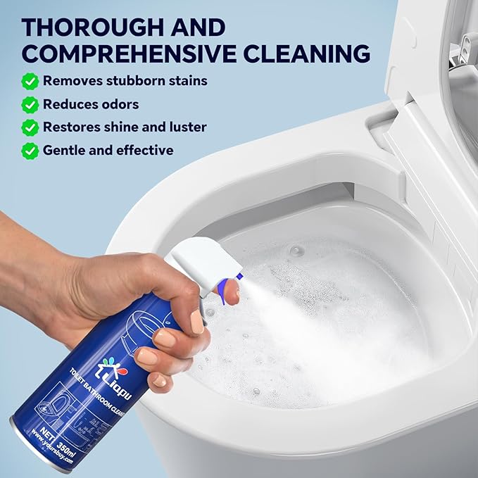 Powerful Toilet Bowl Cleaner – Rapid Stain Remover Eliminates Limescale &amp Odors Fresh Mint Scent Eco-Friendly Formula Safe for Pipes &amp Septic Tanks (1)