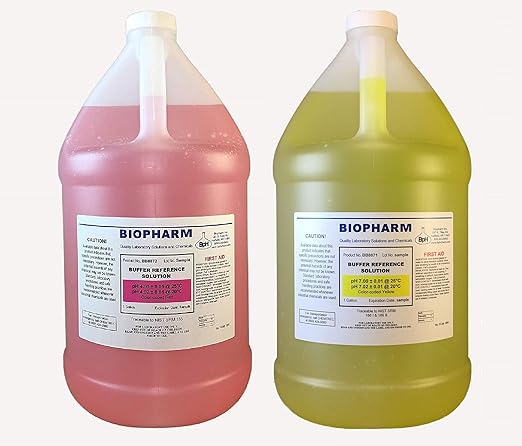 pH Buffer Calibration Solution 2-Pack — 1 Gallon Each: pH 4.00 and pH 7.00 — NIST Traceable Reference Standards for All pH Meters