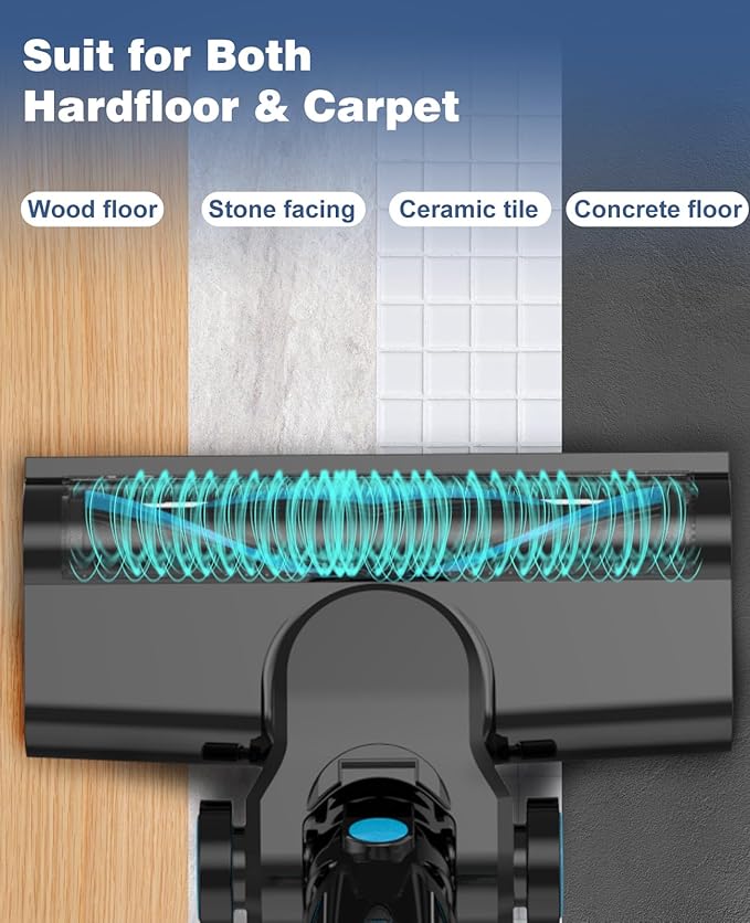 HAUSMEISTER VoltVac Go Cordless Vacuum Cleaner for Home Pet Hair 30000PA for Carpets Hard Floors 50Min Portable Handheld Rechargeable Vacuum 2 HEPA Filters Lightweight