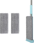 Flat Mop Hand Free Squeeze Cleaning Floor with Washable Pads Household Cleaner Tools(1 and 2 Pads)