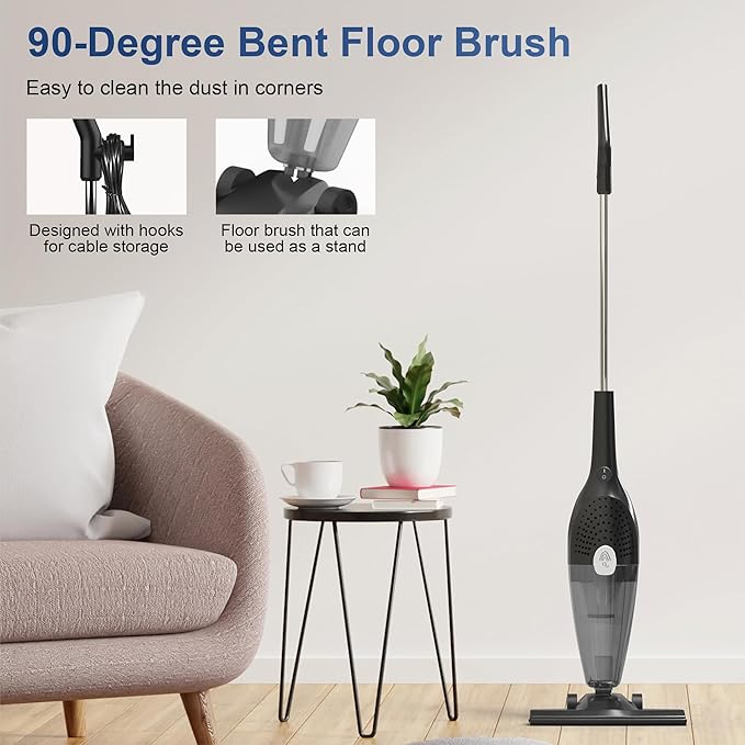 TBBSC Corded Vacuum Cleaner 25KPa Powerful Suction 3 in 1 Lightweight Bagless Stick Vac with Handheld Ultra Quiet for Hardwood Floor Carpet Car Pet Hair
