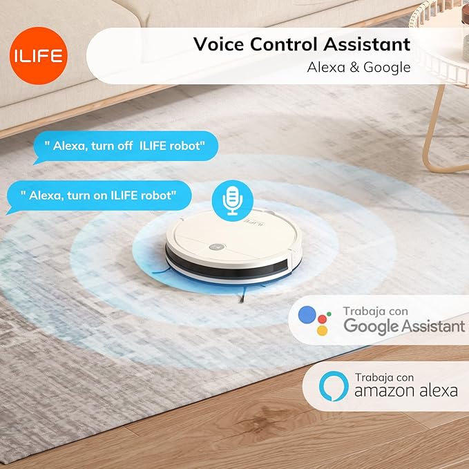 ILIFE X3 Robot Vacuum Cleaner Tangle-Free 3000Pa Suction 120 Min Runtime Self-Charging Robotic Vacuum 2.4GHz WiFi/App/Alexa Control Slim Quiet Ideal for Pet Hair and Hard Floors