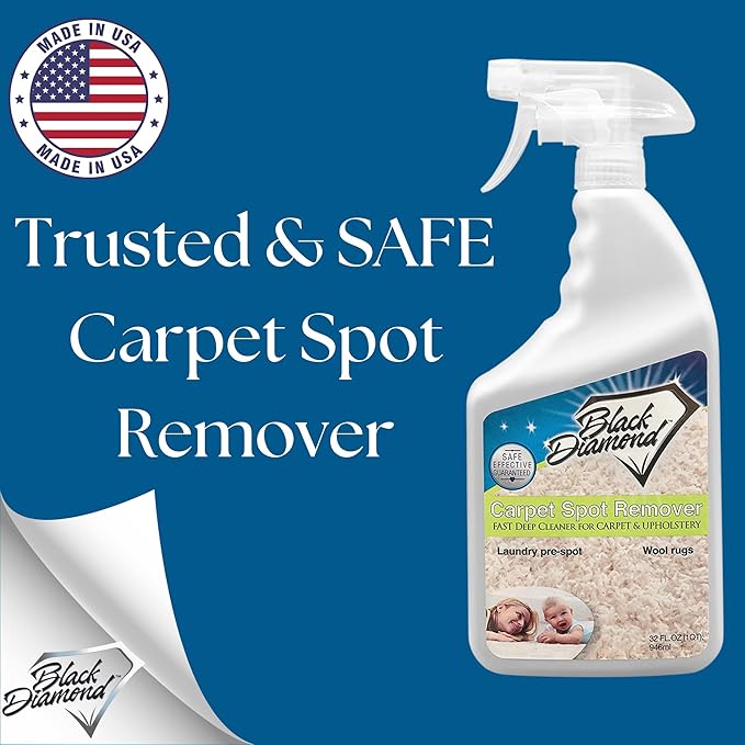 Black Diamond Stoneworks Carpet &amp Upholstery Cleaner: Fast Acting Deep Cleaning Spot &amp Stain Remover Spray Also Works Great on Rugs Couches and Car Seats (1-Quart/1-Gallon)