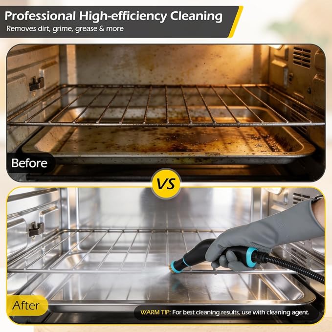 Dyna-Living Steam Cleaner 1500W Engine Steam Cleaner Handheld High Pressure Steam Cleaner for Cleaning Car Steamer with 42.2 oz Tank Portable Steamer for Car Detailing Home Floor Carpets Tile