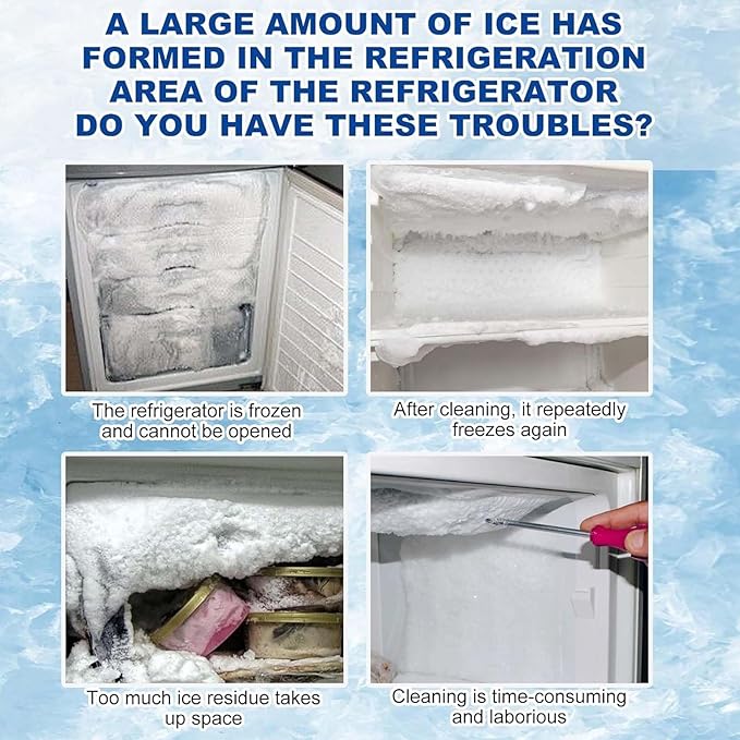 Defrosting Spray For Fridge Freezer 4.2OZ Refrigerator Defrosting Deicer Spray Efficiently Fast Removes Ice Buildup Multifunctional Defroster Sprays For Car Windshield Refrigerator (2set)