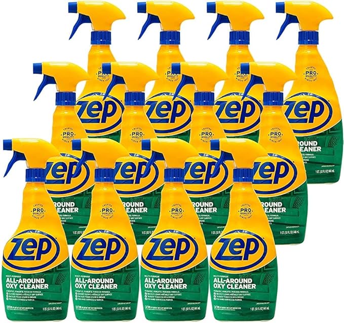 Zep Multi-Purpose All-Around Oxy Cleaner - 32 oz (Case of 12)- ZUAOCD32 - Tackle Tough Stains and Grease With A Versatile Powerful Peroxide Formula For Hard Surfaces and Fabrics