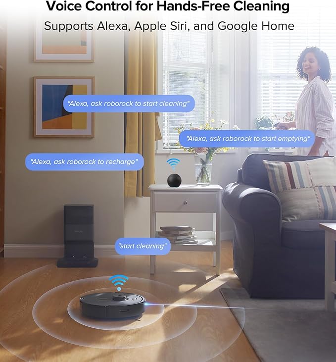 roborock Q5 Max+ Robot Vacuum with Self-Empty Dock Upgraded from Q5+ 5500 Pa Suction DuoRoller Brush Hands-Free Cleaning for up to 7 Weeks PreciSense LiDAR Navigation App &amp Voice Control