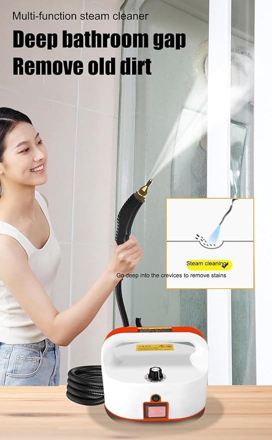 Electric Steam Cleaning Machine 1600W Handheld Steam Cleaner Quickly Generate High-Temperature Pressurized Steam Multi-Purpose Steamer for Home Use/Car Detailing/Kitchen/Bathroom/Furniture (Color :