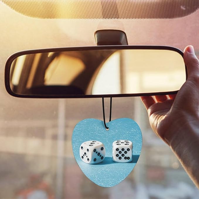 Car Air Freshener 5 Pcs Two White Dice Car Aromatherapy Tablets Hanging Fragrance Diffuser Quickly Eliminate Odors Pendant Decor for Car Bedroom Wardrobe Black