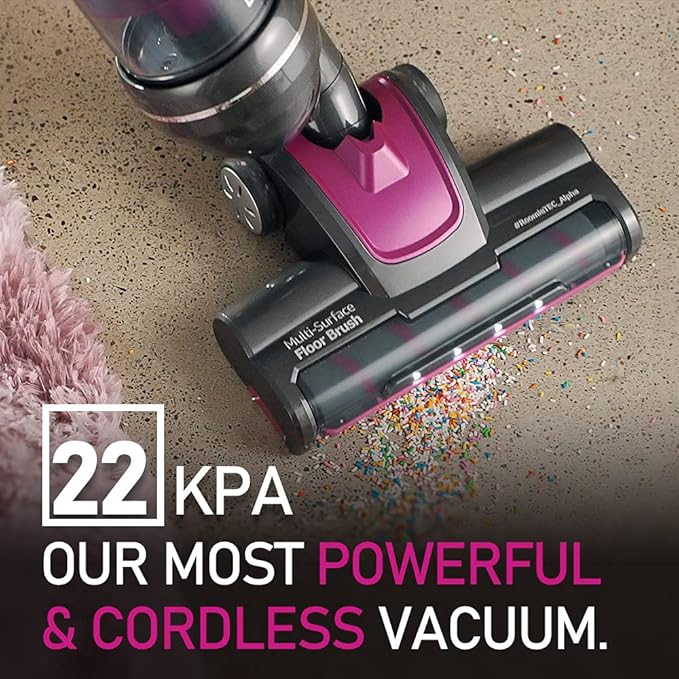 Roomie Tec SlimVac Upright Cordless Vacuum Cleaner Dual Motor Powerful Suction Up to 40 min Runtime Lightweight Includes Pet Brush for Hair HEPA Filter Ideal for Home Cleaning Carpets and Cars