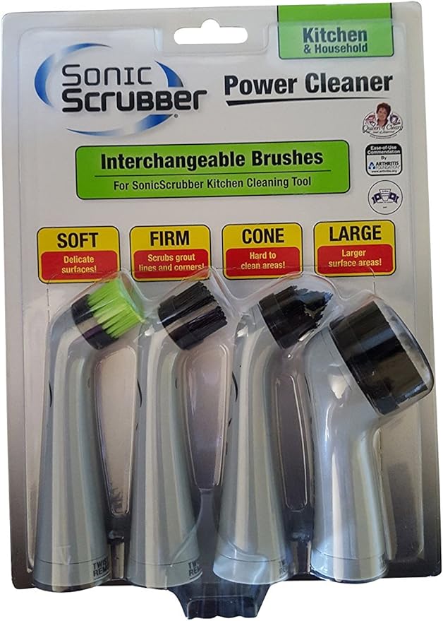 Chef's Choice Japan International Commerce Sonic Scrubber Brush Set for Kitchen &amp Home