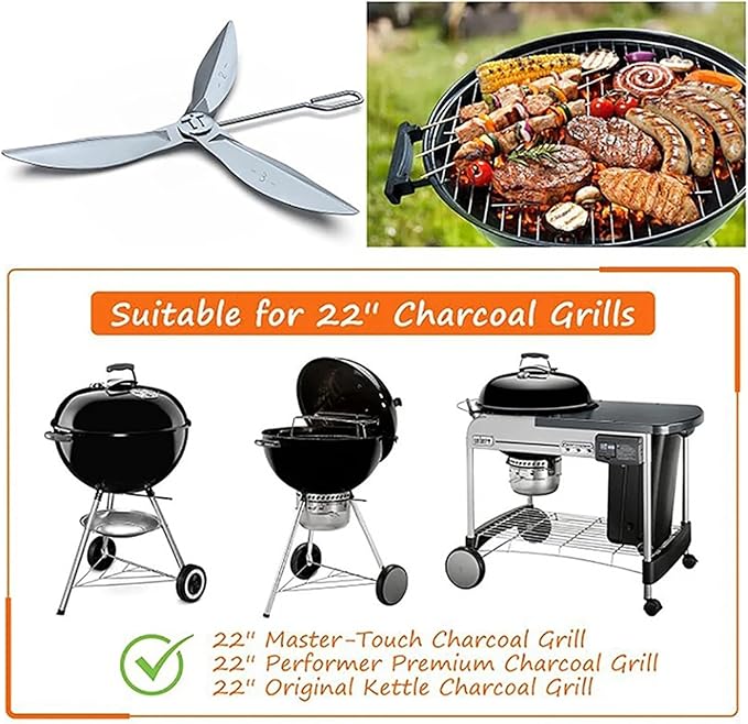 One-Touch Cleaning System Kit Design for Kettle Grillfor Replacement PartsSteel Accessories
