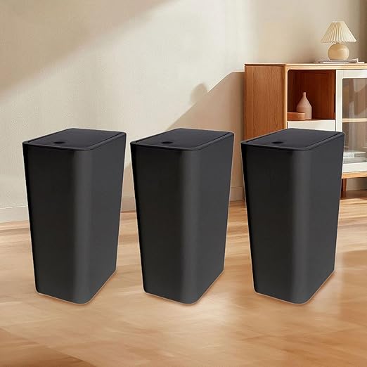 Yajuyi 3X Bathroom Small Trash Can with Lid Wastebasket Waste Basket Garbage Bin for Craft Room