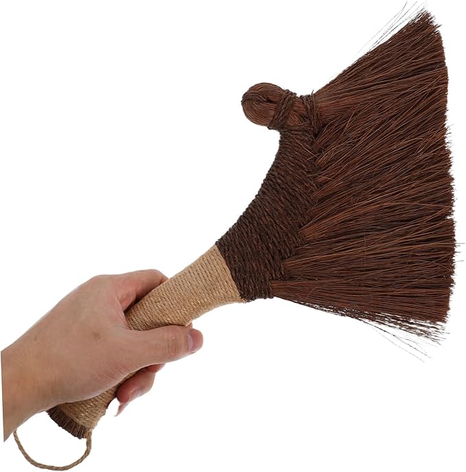 GLEAVI Desktop Cleaning Brush Soft Straw Broom for Dust Sweep Vietnamese Hand Broom Efficient for Home Office