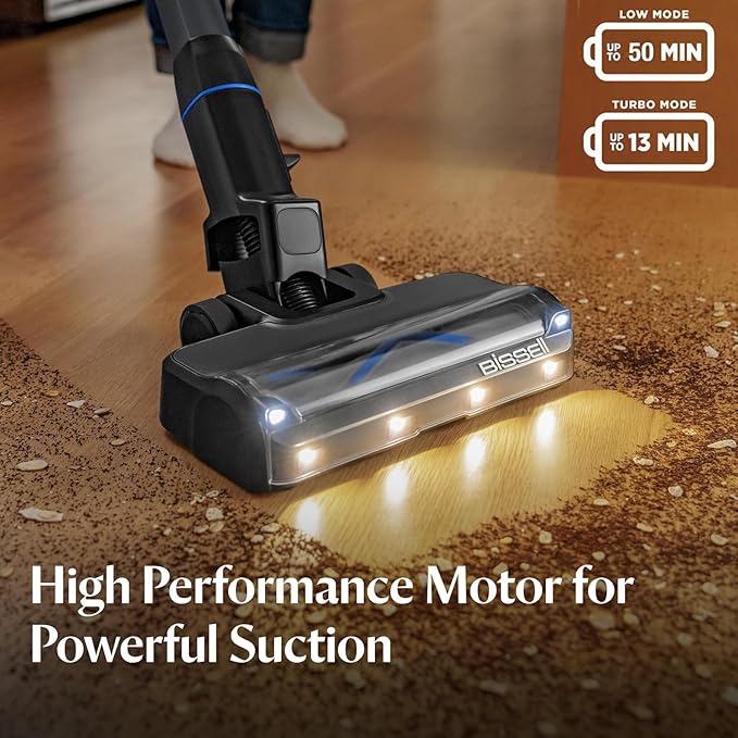 Bissell PowerClean FurGuard 280W Self-Standing Cordless Vacuum w/Self-Cleaning Brush Roll Strong Suction Removeable Battery Wall Mount Upholstery Tool &amp Bright Headlights