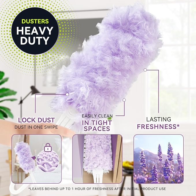 40 Count Duster Refills for Swiffer &amp Swifthoughts Multi-Surface Dusting Refills Disposable 360° Heavy Duty Cleaning Refills for Quick Household Cleaning