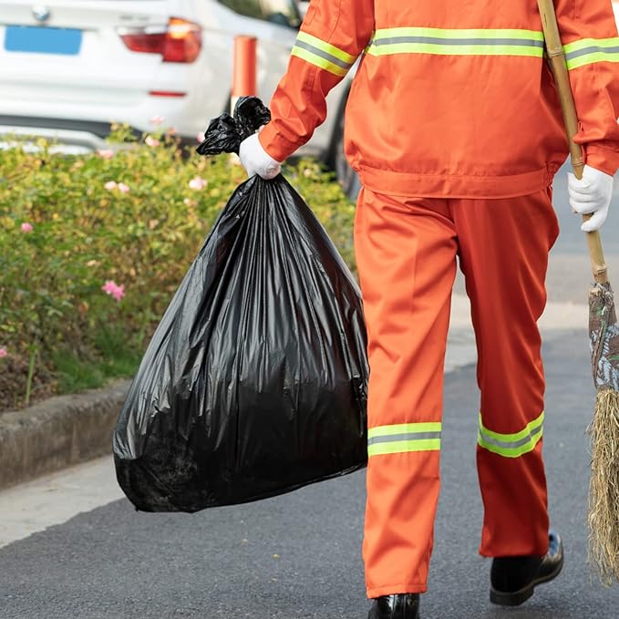18 Gallon Large Trash Bags Black Garbage Bags 1 Roll/100 Counts
