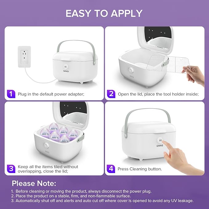 SANSI UV Light Sanitizer Box with 360° UVC Chips Sanitizes in 5 Minutes 5.1L Large Capacity Sanitizer for Baby &amp The Whole Family (15W)
