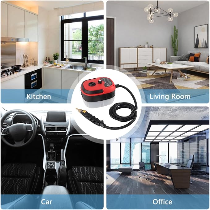 EVTSCAN Handheld Electric Steam Cleaner with Quick Heating High Temperature for Tile Countertops Microwave Oven Refrigerator Dishwasher(US Plug)