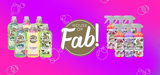 HOUSE OF FAB! Powerful All Purpose Cleaner Dirt &amp Grime Removing Multi Purpose Cleaner Used for Floors Walls and Any Hard Surface Used on Large Areas 33.8 FL Oz 6 Pack Designer