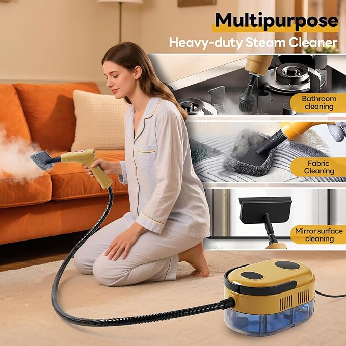 Handheld Steam Cleaner 10s Fast Handheld Heating Steamer for Cleaning 15-in-1 High Pressure Steam Cleaner for Home &amp Kitchen Grease Grout TileFloorCouch and Car