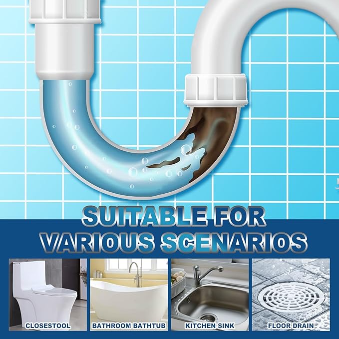 Biodegradable Drain Cleaning Tablets - Unclog Kitchen Sink Bathtub Shower Toilet &amp More(3PCS)