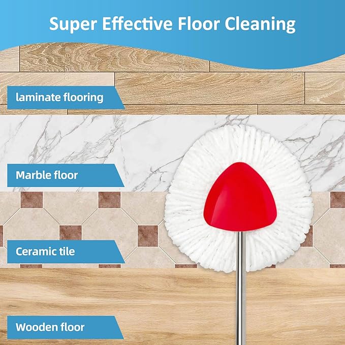 12 Pack Mop Heads Replacements for O-Cedar Compatible with O Ceda EasyWring Spin Mop Replace Refills for Ocedar Deep Cleaning Machine Washable and Easy-to-Replace