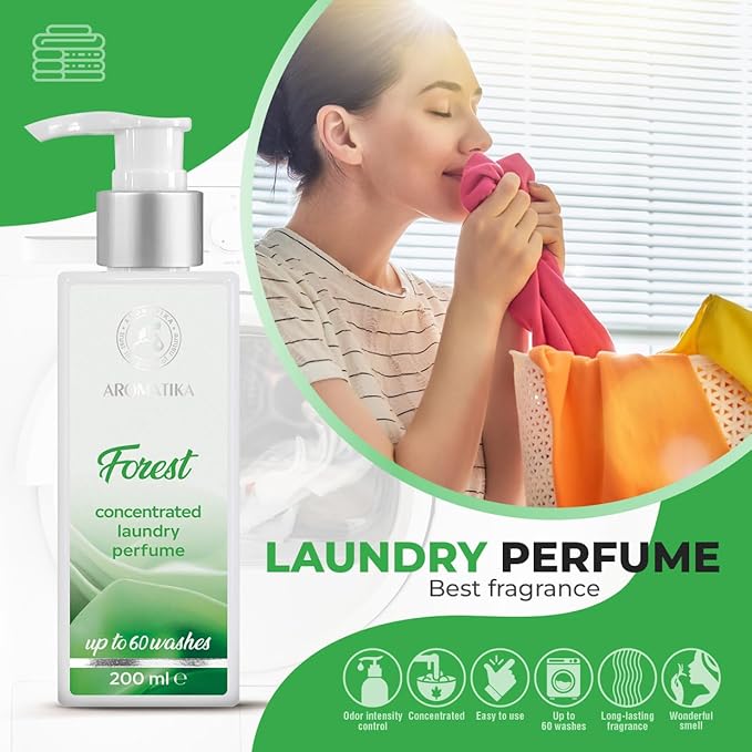 Concentrated Laundry Perfume Forest 200ml - Liquid Perfume Laundry - Linen Freshener - Laundry Scent Booster - Cotton Perfume - Washing Fragrance - Fresh and Long Lasting Scent