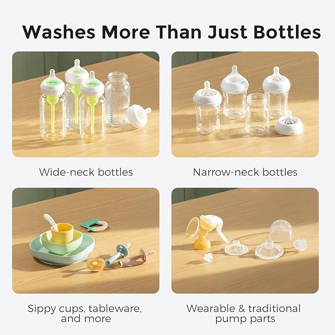 Momcozy KleanPal Pro Baby Bottle Washer Sterilizer &amp Dryer - All-in-One Cleaning Machine for Bottles Pump Parts &amp Baby Essentials - Time-Saving &amp Effortless Care