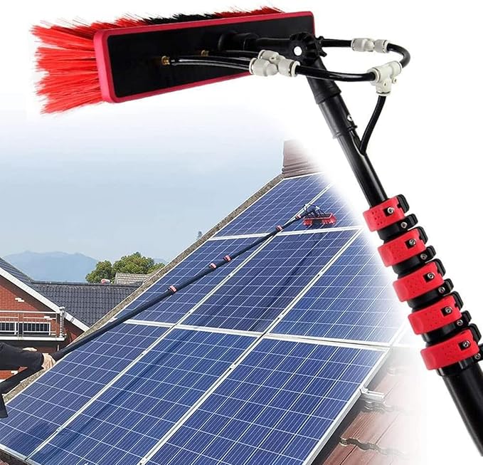 Water Fed Pole Kit Extension Pole Window Washer Wand Outdoor Window Cleaner Brush Solar Panel Cleaning Tool Washing Tall Glass Cleaning Poles Telescopic Water Fed Brush55cmbrush