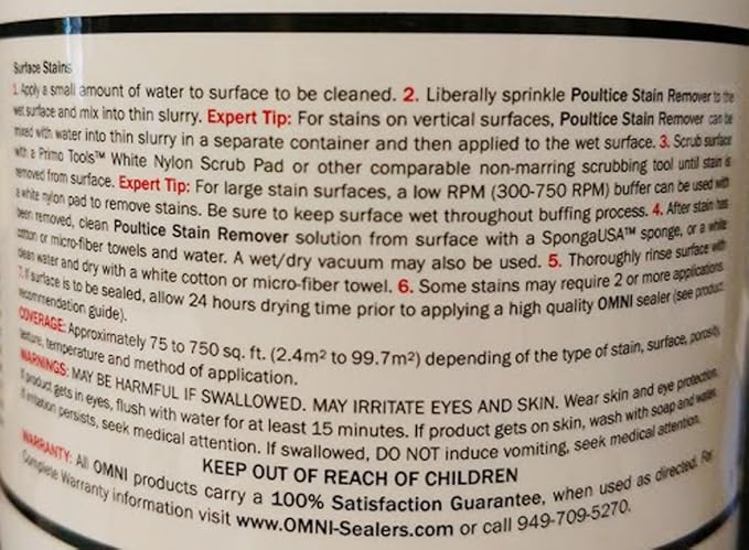 Omni Poultice Stain Remover 12 oz.