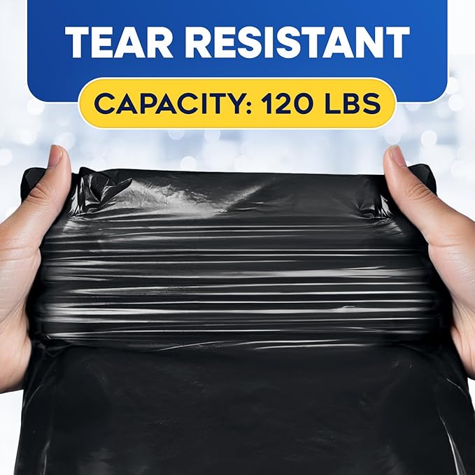 55 Gallon Trash Bags Heavy Duty Large Contractor Bags for Rubbermaid Brute 44-55 Gallon Trash Cans 38x58 Black Trash Can Liners 3 Mil Pack of 32