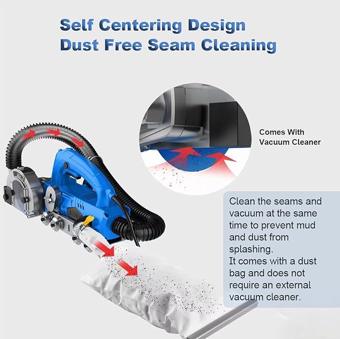 Electric Grout Removal Tool Tile Grout Remover Machine with Automatic Water Blower Device for Cleaning Grout Between Tiles Floor DIY Regrouting Tool