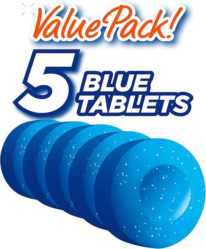 Ty-D-Bol Blue Tablets Value 5 Pack Cleans and Deodorizer Toilets for a Fresh Smelling Bathroom (Pack of 10)