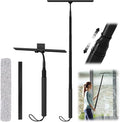 Shower Squeegee for Glass Doors 15-51 Telescopic Shower Squeegee with Long Handle Squeegee for Window Cleaning Extendable Window Cleaner Tool for Tile Walls Sliding Door Floor Car Windshield-BK
