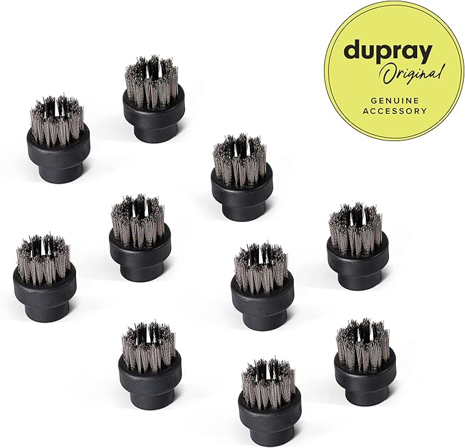 Dupray Small Stainless Steel Brushes - Ultimate Heavy-Duty Cleaning Accessories for Dupray Steam Cleaners Pack of 10