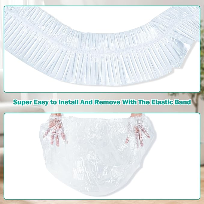 Trash Bags Compatible with Popur X5 Litter Box - with Elastic Band Thickened Design for Popur X5 Self-Cleaning Cat Litter Box/Home Trash Bags (50 Pcs)