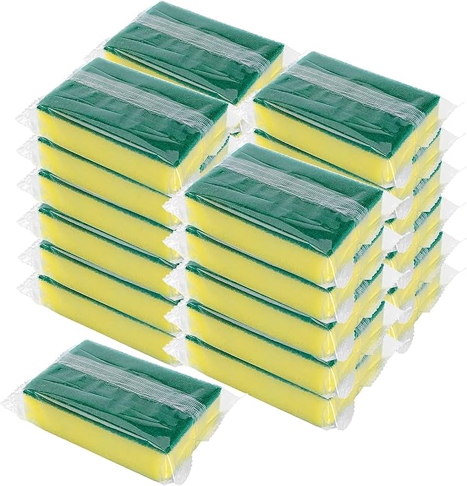 Individually Wrapped Sponges Kitchen Dishwashing Sponge Bulk Non Scratch Dishes Scouring Pad Dishcloth Odor-Free Sponge Wipes for Household Cleaning Dishes Travel Apartments (1000 Pack)