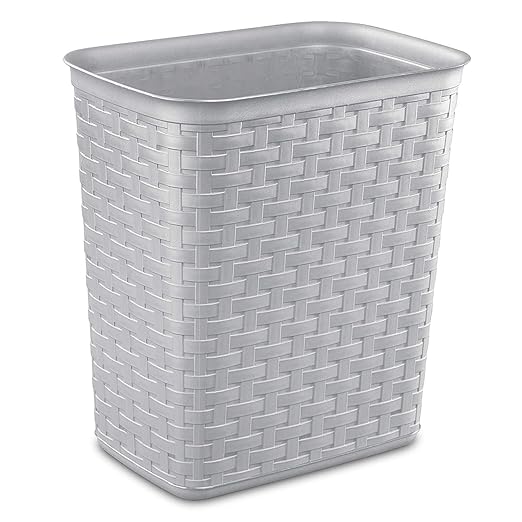 STERILITE 10346A06 Cement Weave Pattern Wastebasket 3.4 Gallon Plain