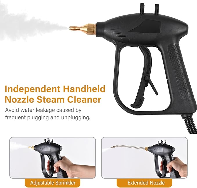 1700W High Pressure Steam Cleaner Handheld Portable Steam Cleaning Machine with 3 Brushes for Cleaning Grout Tile Car Kitchen Bathroom (Self Controlled 220V 2600W)