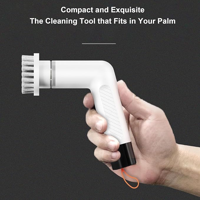TOPINCN Electric Scrubber for Bathroom 2 Speeds Cordless Power Shower Scrubber Brush Scrubber Automatic Bathroom Brush Cleaner with 4 Replaceable Heads for Tile Tub (White)