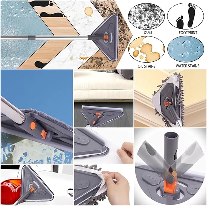 Compatible for Triangle mop Household Multi-Functional Cleaning Ceiling Wipe Wall Tile Clean