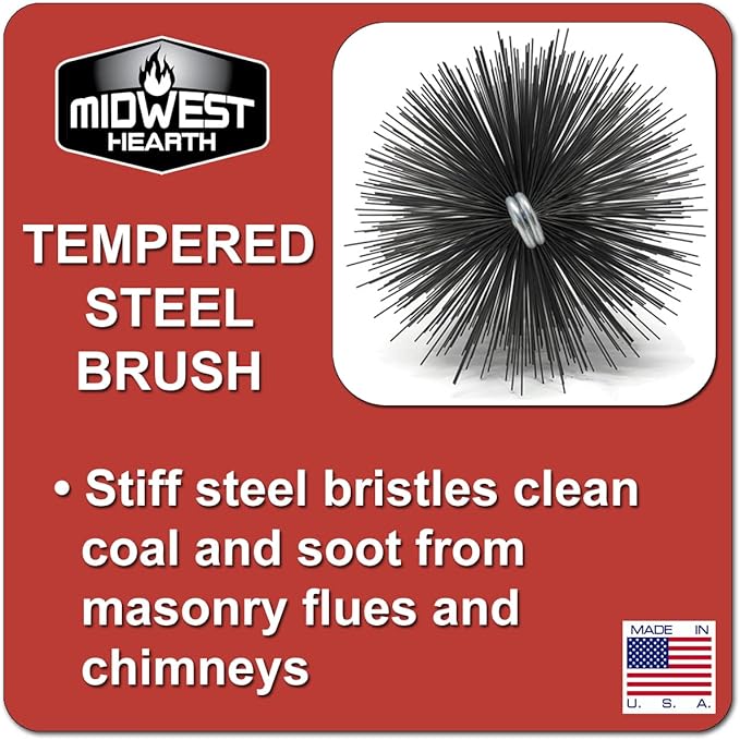 Midwest Hearth Wire Chimney Cleaning Brush (6-Inch Round) Made in USA