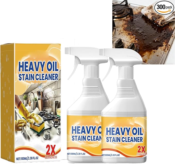 Heavy Duty Kitchen Degreaser Spray Powerful Multi-Purpose Cleaner for Oven and Grill Stubborn Oil Stains Grease and Grime All-Purpose Degreaser for Tough Surfaces Durable Stain (2PCS)