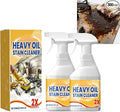 Heavy Duty Kitchen Degreaser Spray Powerful Multi-Purpose Cleaner for Oven and Grill Stubborn Oil Stains Grease and Grime All-Purpose Degreaser for Tough Surfaces Durable Stain (2PCS)