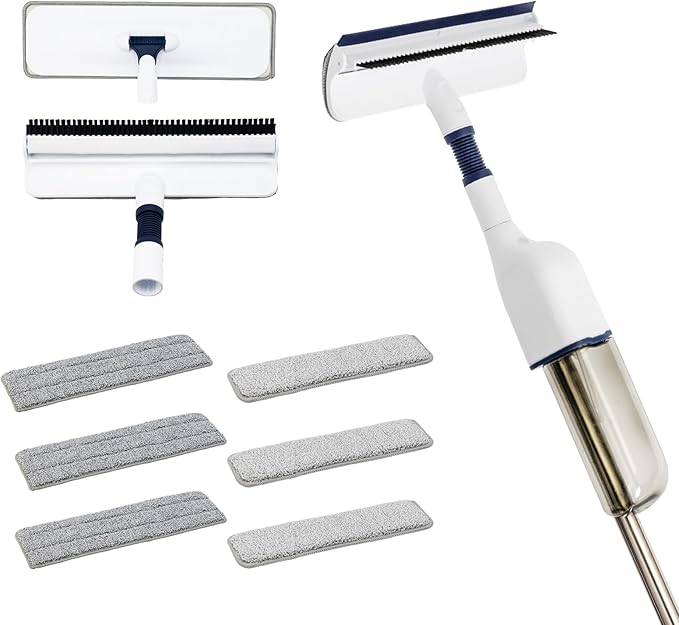 All-in-One Spray Window Squeegee and Floor Mop 50 Long Handle Spray Squeegee for Window Cleaning Professional Squeegee with Sprayer for Glass and Window Cleaning