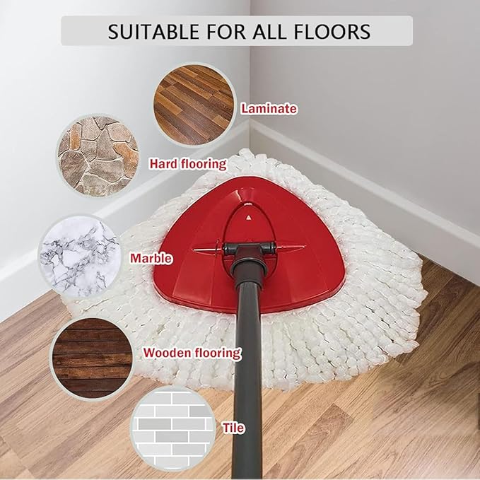8-Pack Reusable Mop Head Replacement for O Cedar Easywring 1-Tank System Microfiber Spin Mop Refills Compatible with Vileda 2-in-1 Turbo Triangle